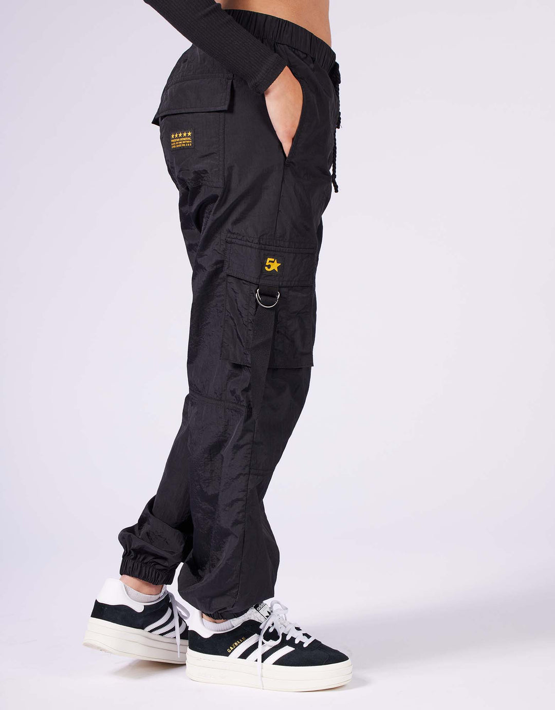 LOW RISE BALLOON CARGO PANT (Black) – Five Star General Pants